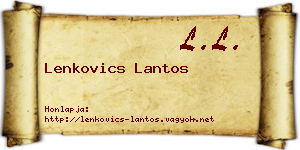 Lenkovics Lantos névjegykártya
